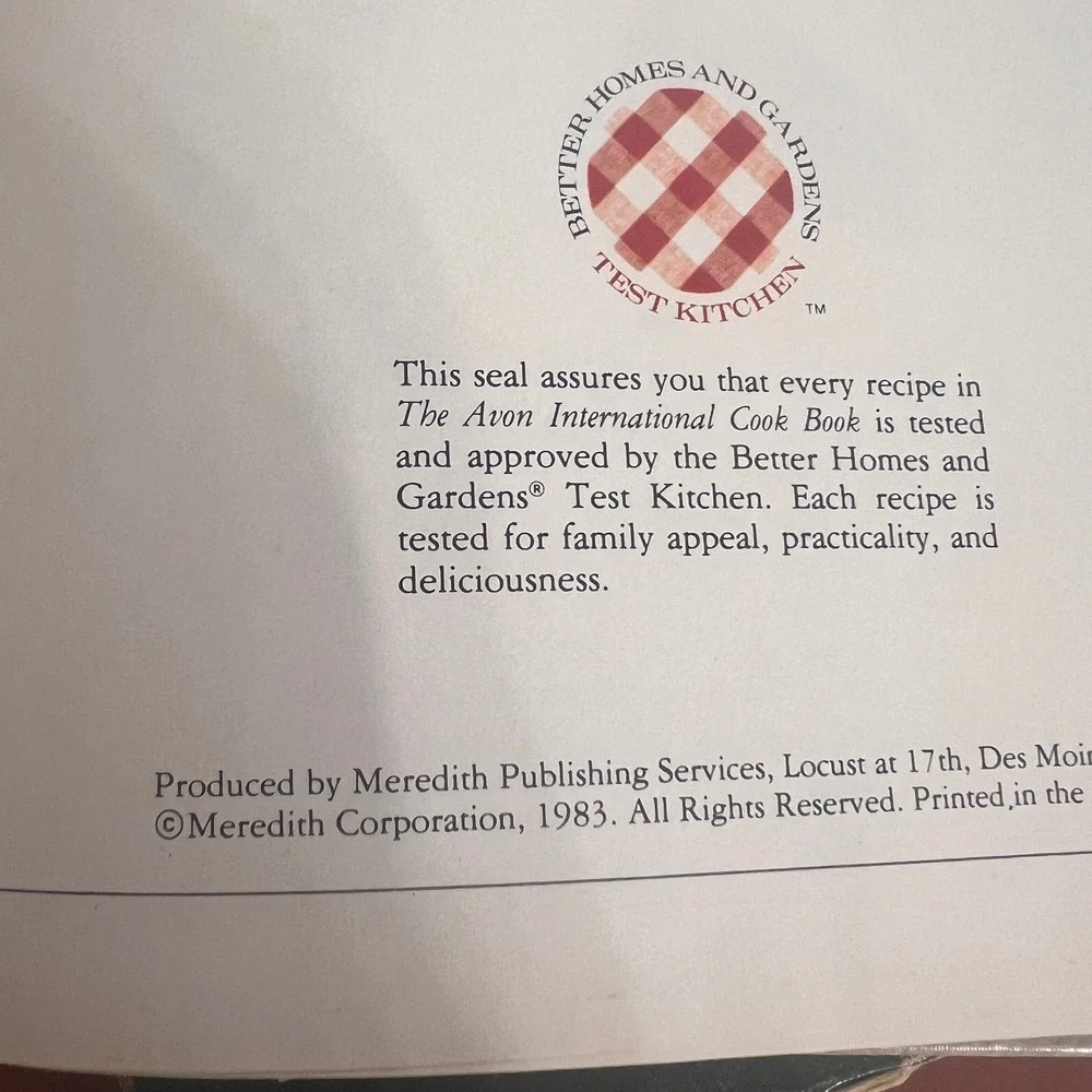 Avon international cookbook