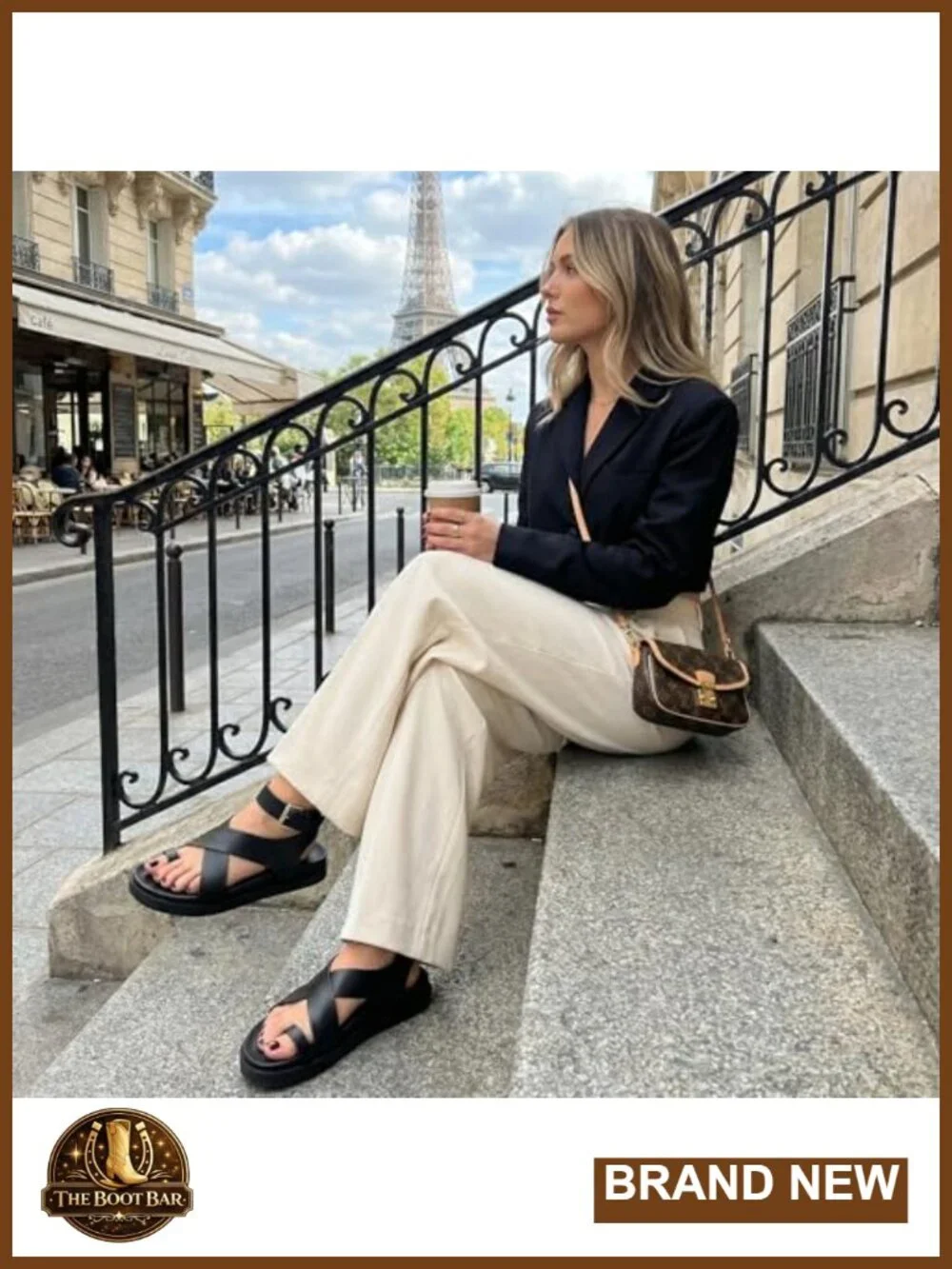 Women's Platform Sandals with Adjustable Ankle Strap and Non-Slip Outsole