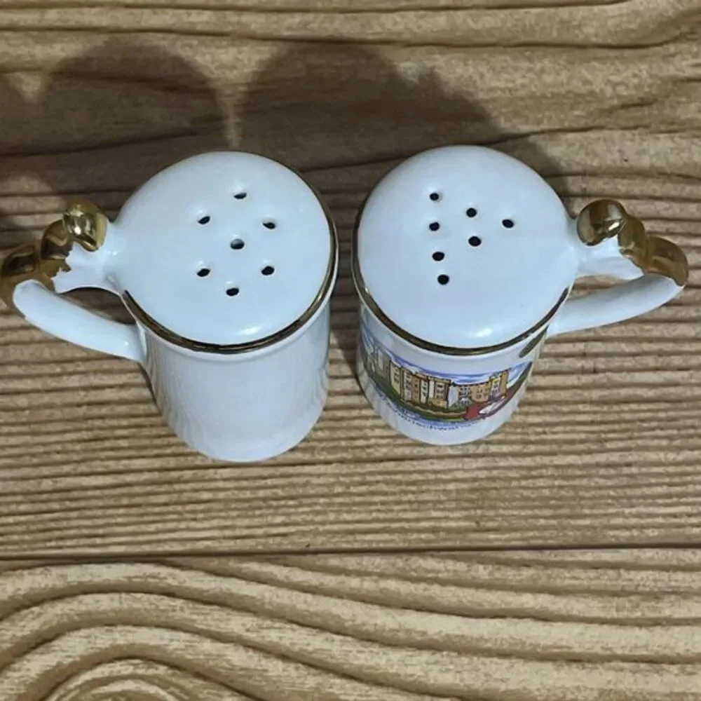Vintage Mini Beer Stein Salt & Pepper Shakers Made In Germany Neuschwanstein‎