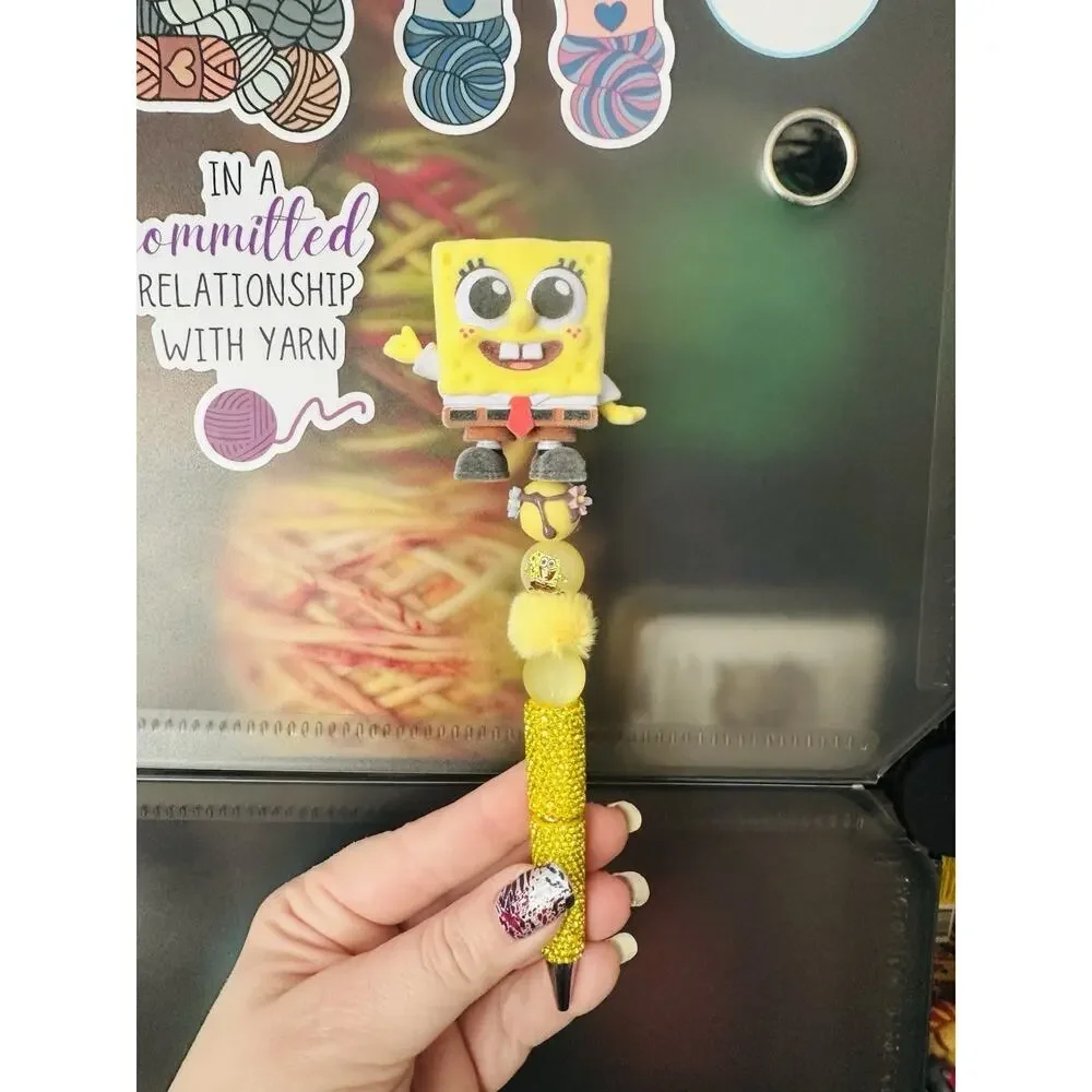 SpongeBob SquarePants Glitter Character Topper Ballpoint Pens Lot - 7 Characters
