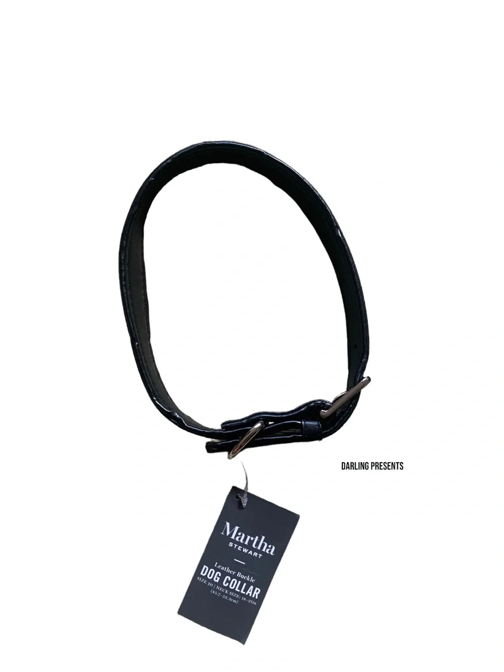 Martha Stewart Vegan Leather Dog Collar Color Black Size 20/L