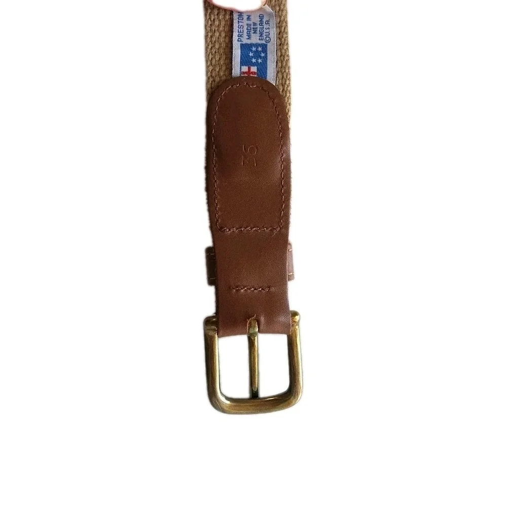 Preston Lacrosse  Belt Size 36 Blue Made In USA Preppy EUC Brass