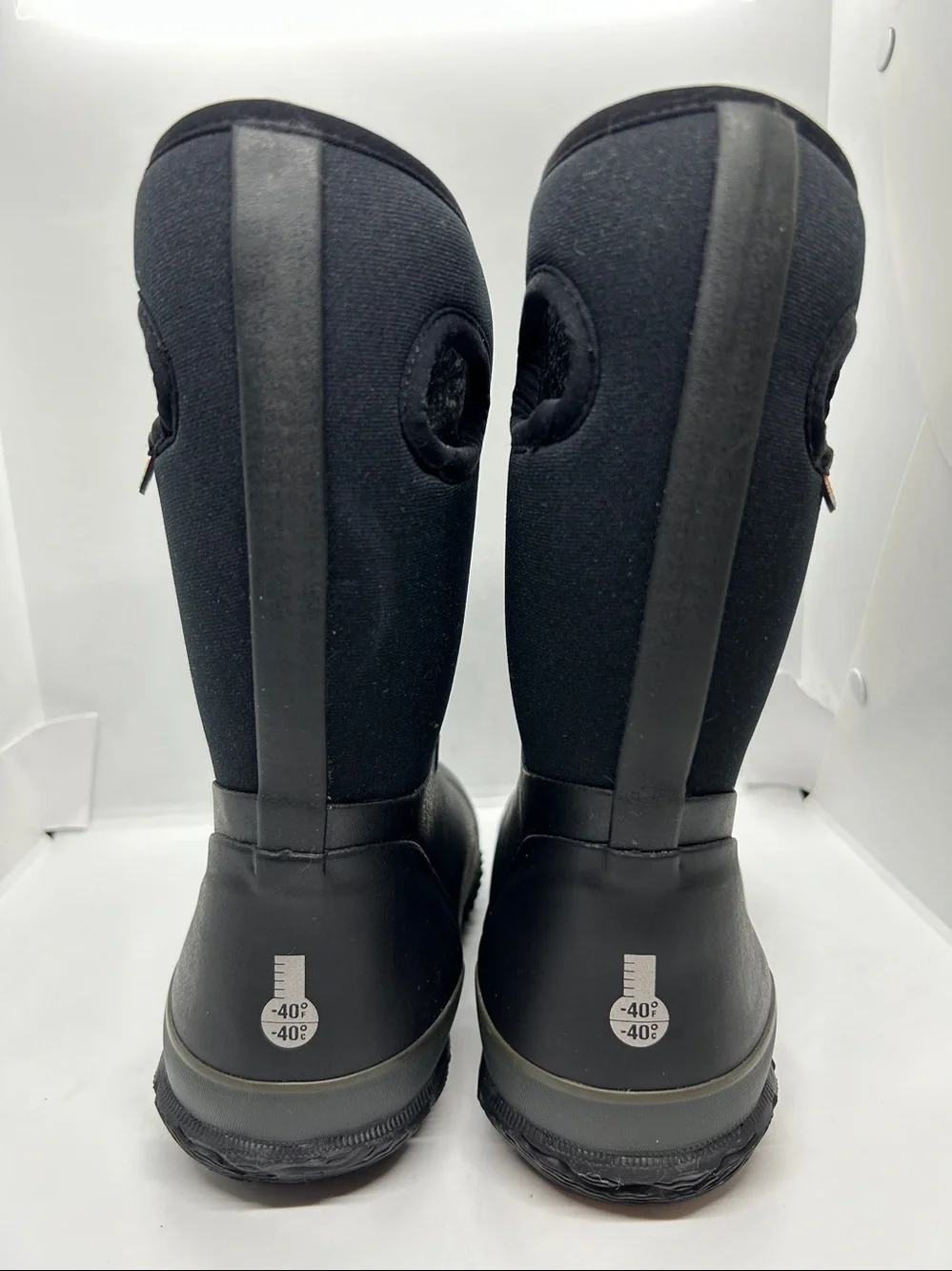 Children's Bogs Arcata Waterproof Lace Up Boot Black Rubber/Nylon Jersey  Size 3