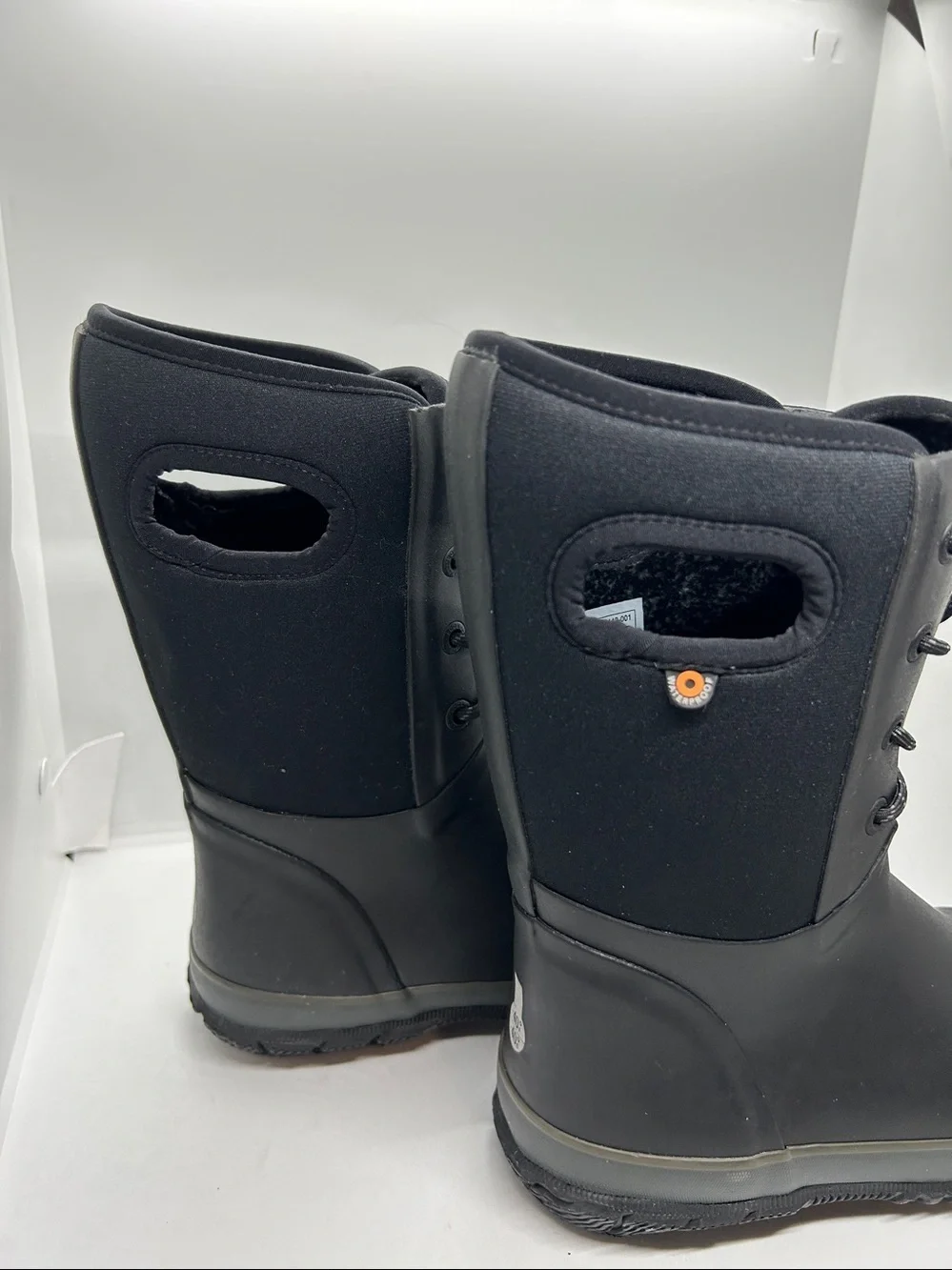 Children's Bogs Arcata Waterproof Lace Up Boot Black Rubber/Nylon Jersey  Size 3