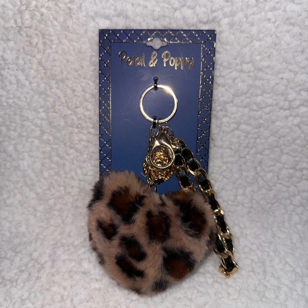 NWT Leopard Print Keychain w/Wrist Strap