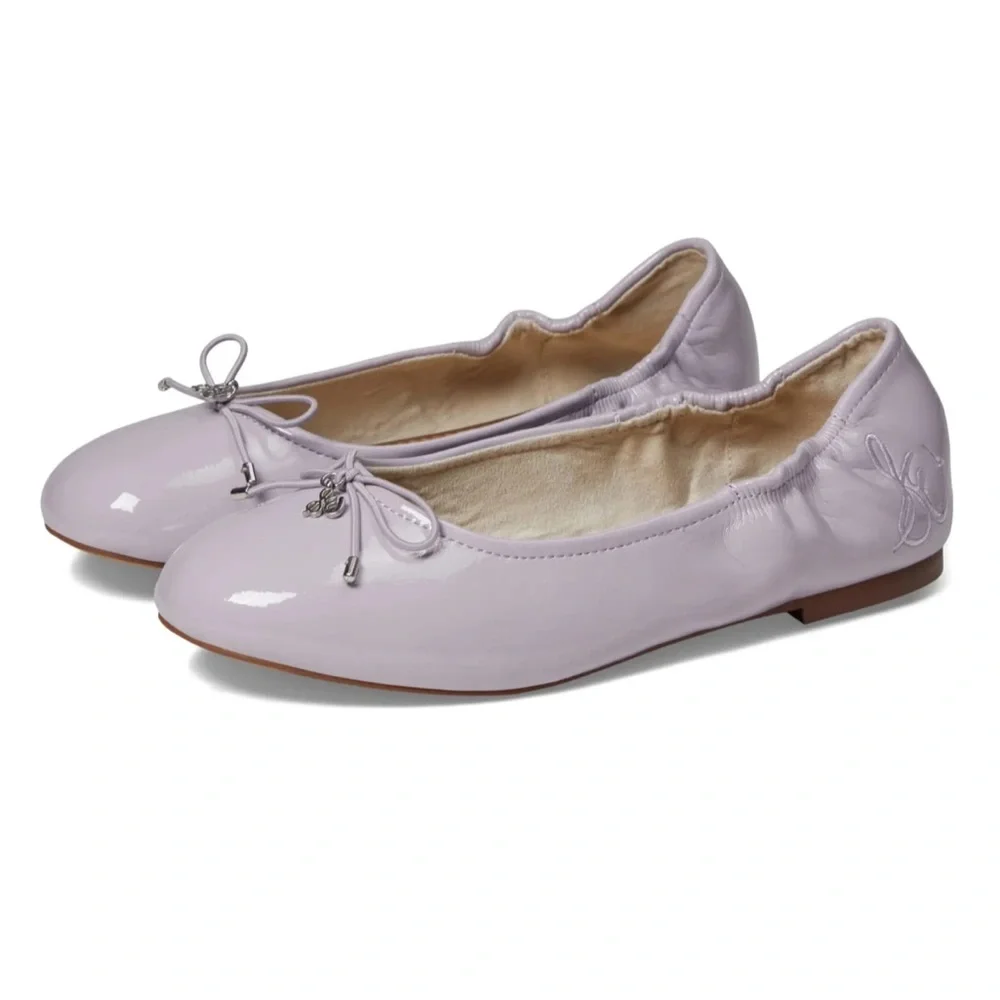 Sam Edelman Girls' Felicia Ballet Flat in Lilac Patent Size 4