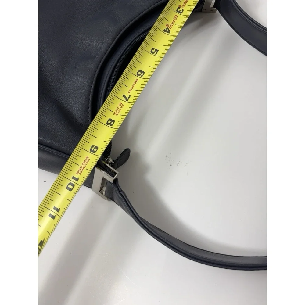 Aurielle Navy Blue Leather Hobo Bag Shoulder‎ Purse Minimalist Y2K Quiet Luxury