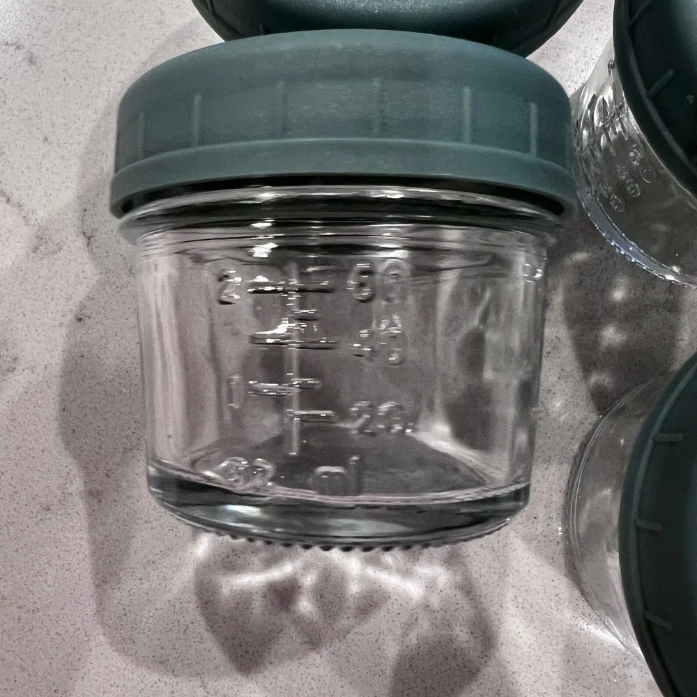 Set of 4 Glass Baby Food Storage Containers