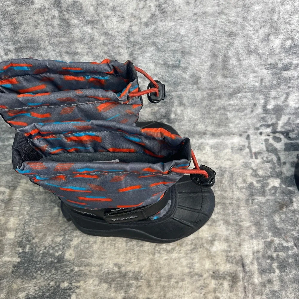 Columbia Boys Size 10 Powder Bug Forty Snow Boots Waterproof Gray Orange