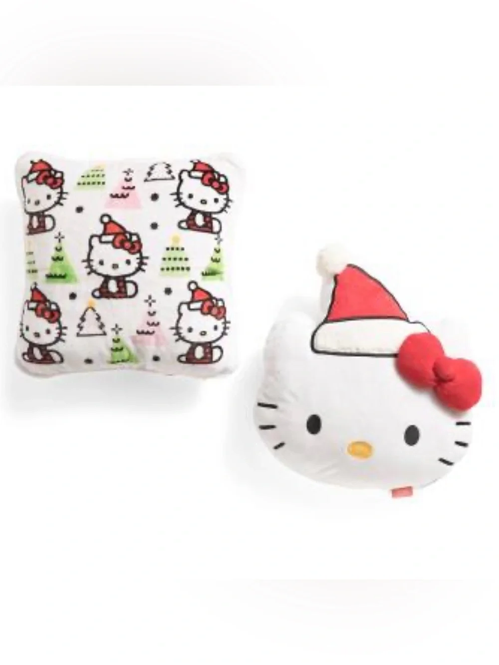 2pk Hello Kitty Holiday 18inch square pillow and shaped head pillow