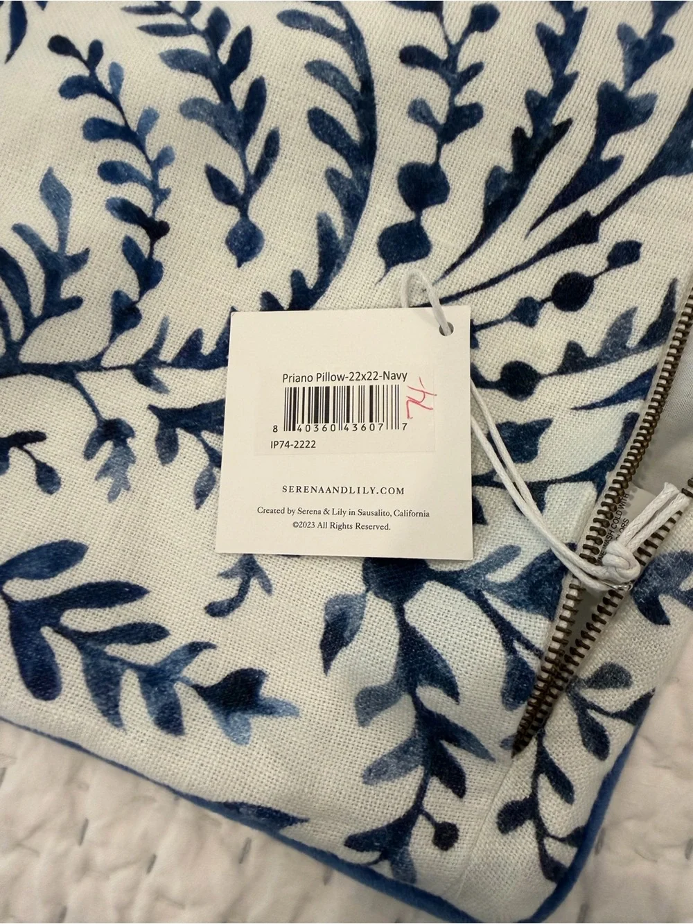 Serena & Lily Blue and White Botanical Pillow Cover