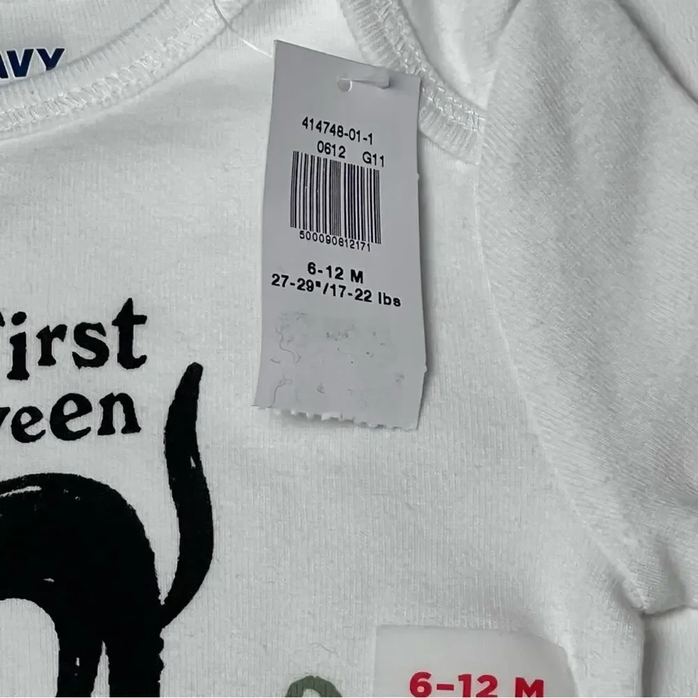 Old Navy Boo's First Halloween  Long Sleeve Onesie Sz 6-12 M