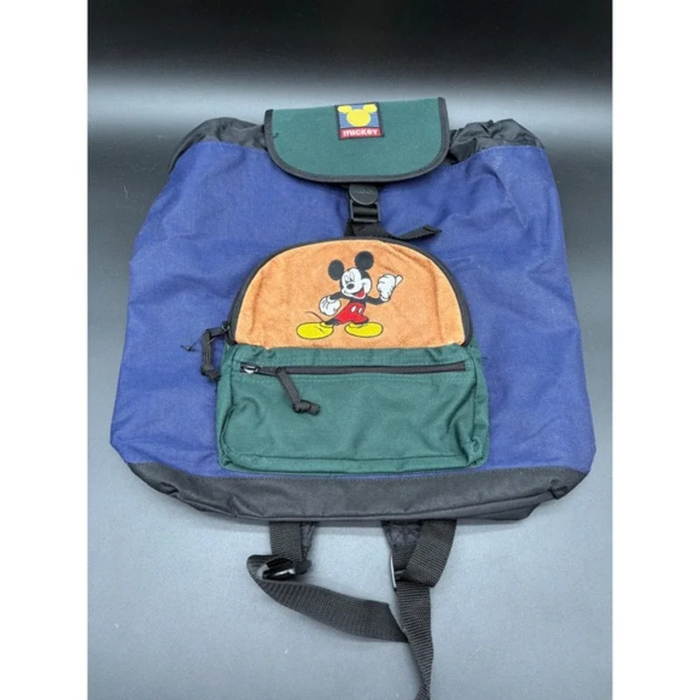 Mickey Unlimited Backpack Blue Green Orange Mickey‎ Mouse Graphic Drawstring Bag