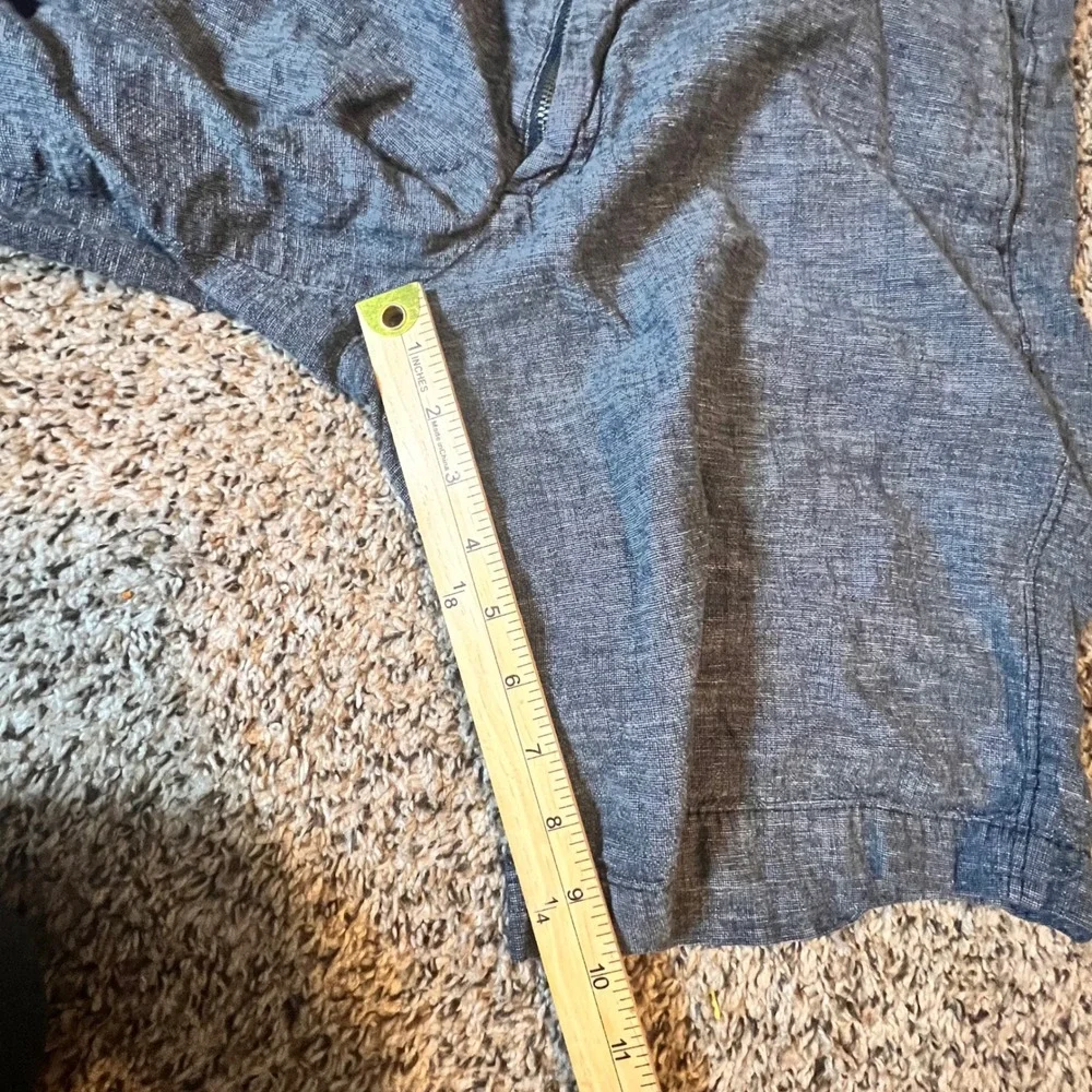 Banana Republic Mens Blue Linen Cotton Blend Flat‎ Front Chino Shorts Size 34