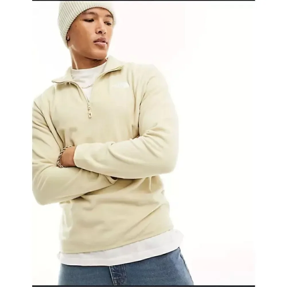 The North Face Glacier 100 beige hiking fleece 1/4 zip pullover sweater
