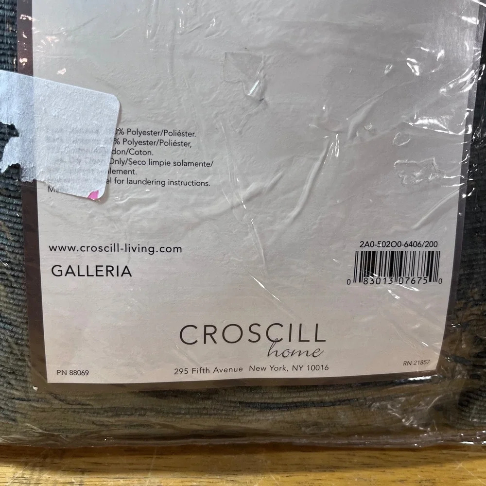 Croscill Home Galleria European Pillow Sham 26x26 Hunter Green Ribbed Cord Trim