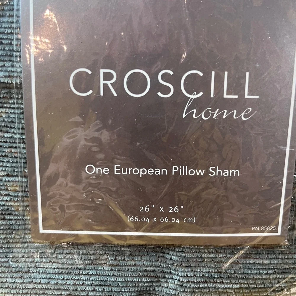 Croscill Home Galleria European Pillow Sham 26x26 Hunter Green Ribbed Cord Trim