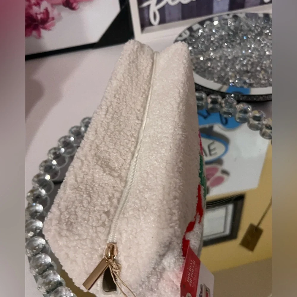 Festive 'MERRY' White Pouch