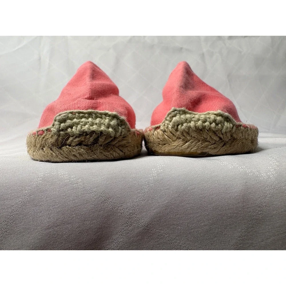 SOLUDOS Women Coral Pink Canvas Espadrille Flats Sz 37/6.5 Slip On Casual Beach