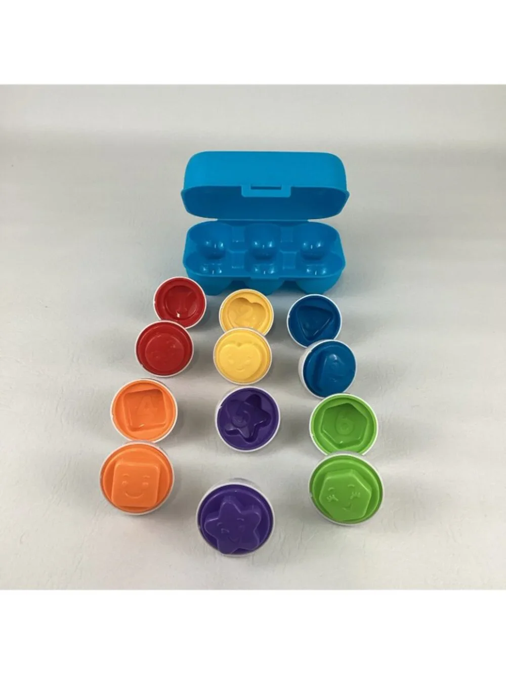 Rainbow Shape Sorter Eggs Counting Numbers Colors Vintage Evenflo Puzzle Lot