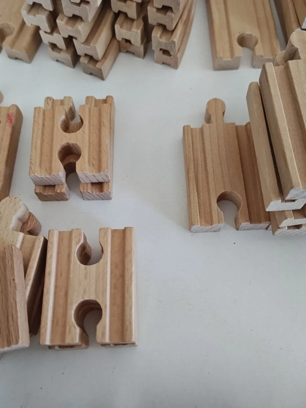 Wooden Train Railway Set 62 Pieces Brio-Compatible Track Train and extras