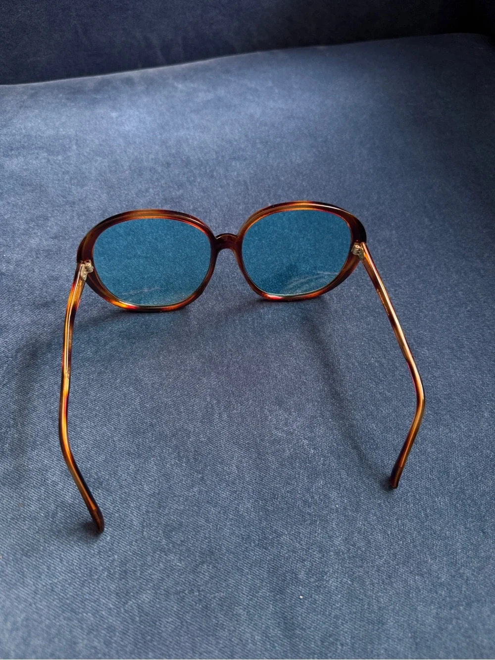 Vintage Italian O. Friulana  Oversized Blue tint Sunglasses.