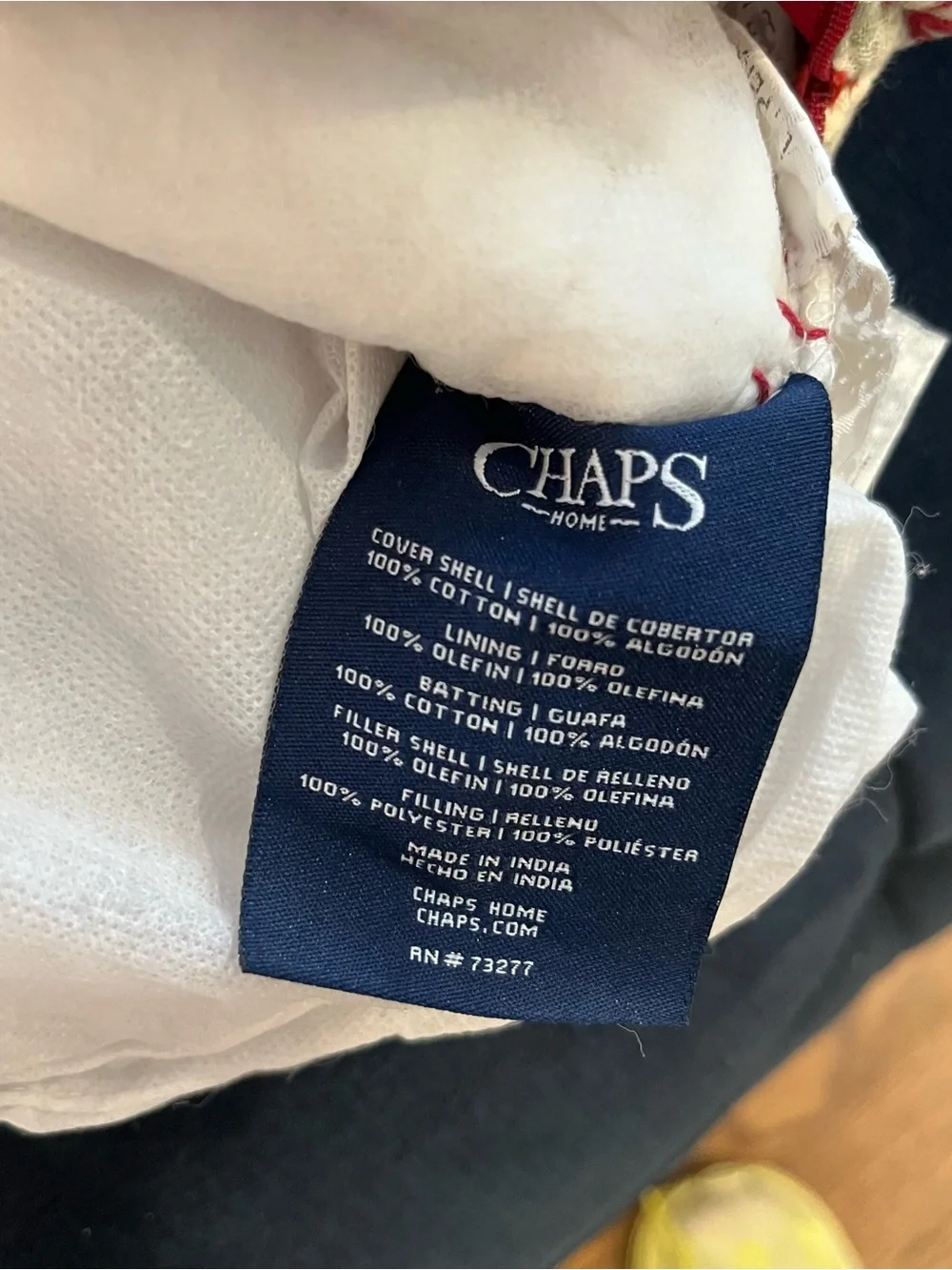Chaps Ralph Lauren Pillow Patchwork Decorative Throw 17 x 17