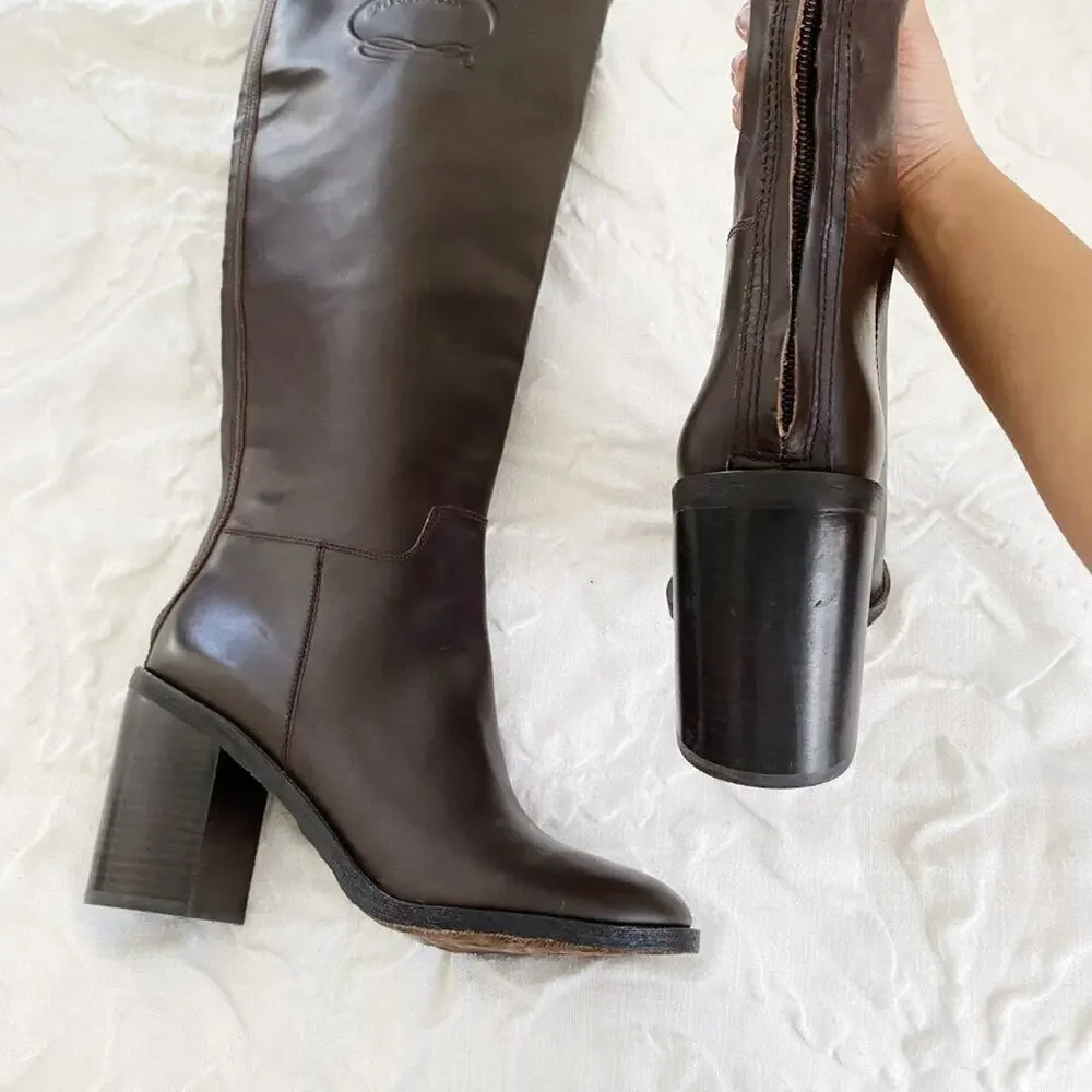 Franco Sarto Women's L-rivettall Knee High Boot Size 10 New