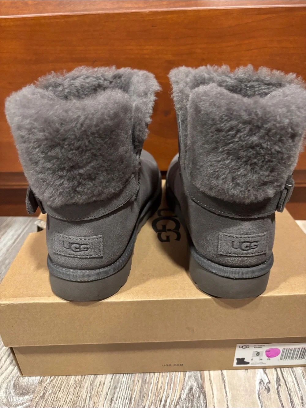 UGG Women's Gray Suede Shearling Winter Boots