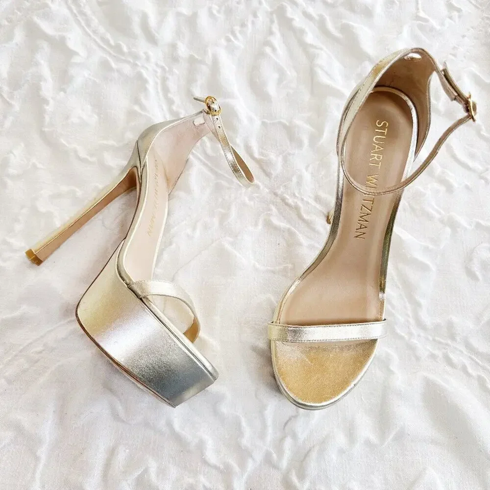 Stuart Weitzman Nudistcurve Hollywood Sandal Size 11