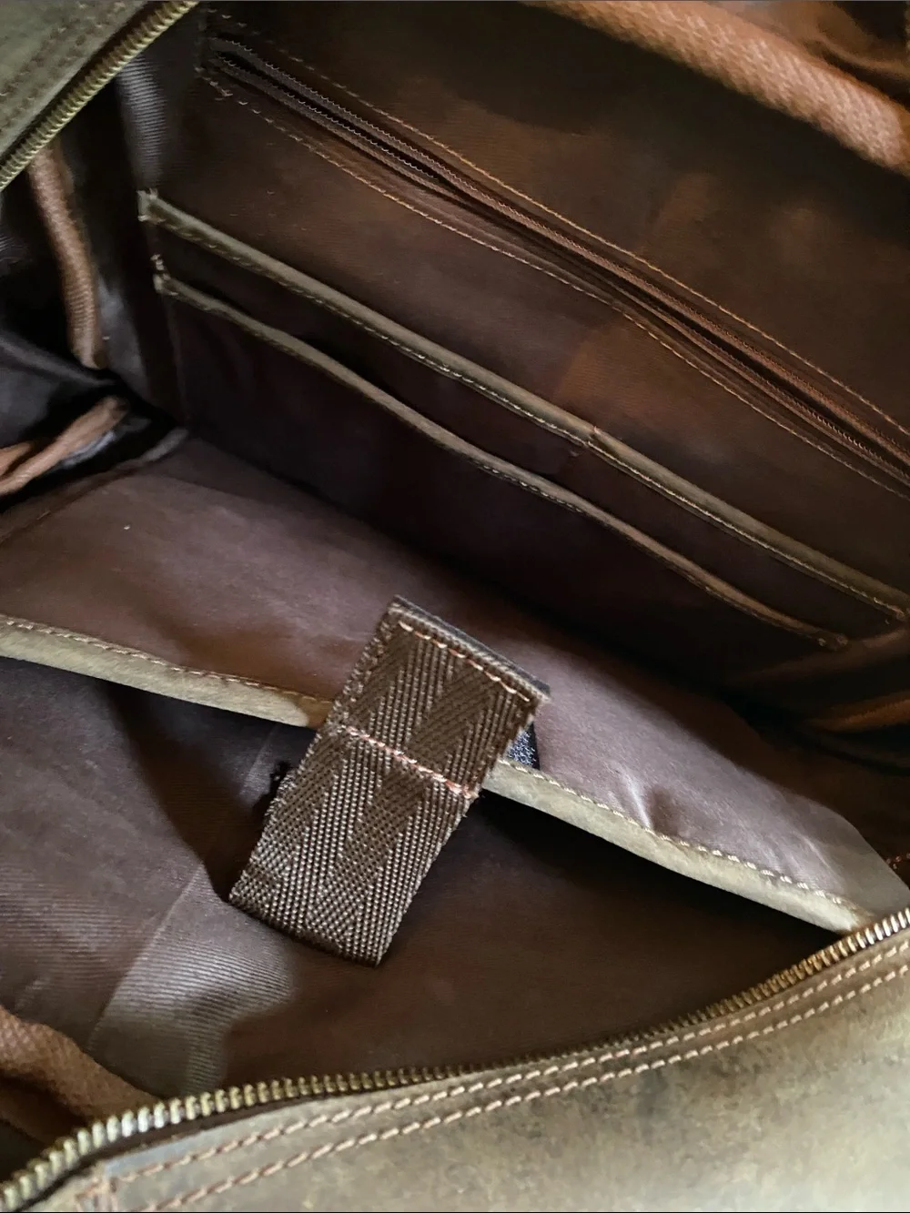 LUXEORIA Multi Pocket Bafallo Leather Laptop Utility Backpack Brown