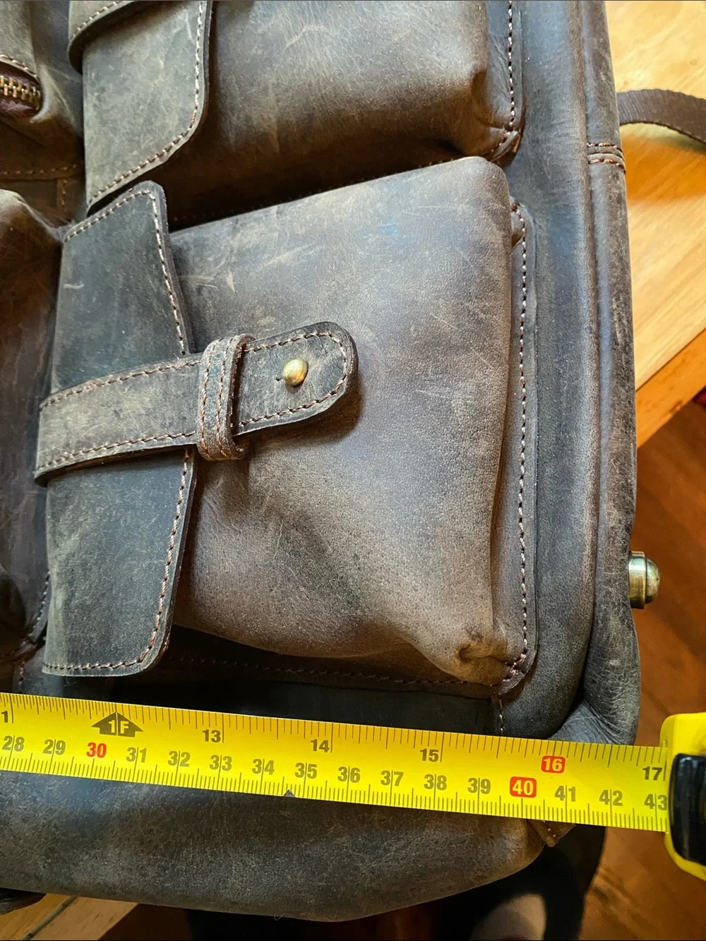 LUXEORIA Multi Pocket Bafallo Leather Laptop Utility Backpack Brown