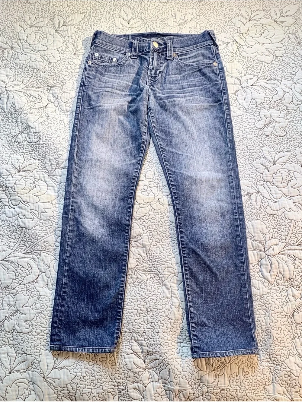 💥 True Religion Geno Relaxed Slim Jeans Men’s 29x30 Medium Wash Stretch Denim🧡