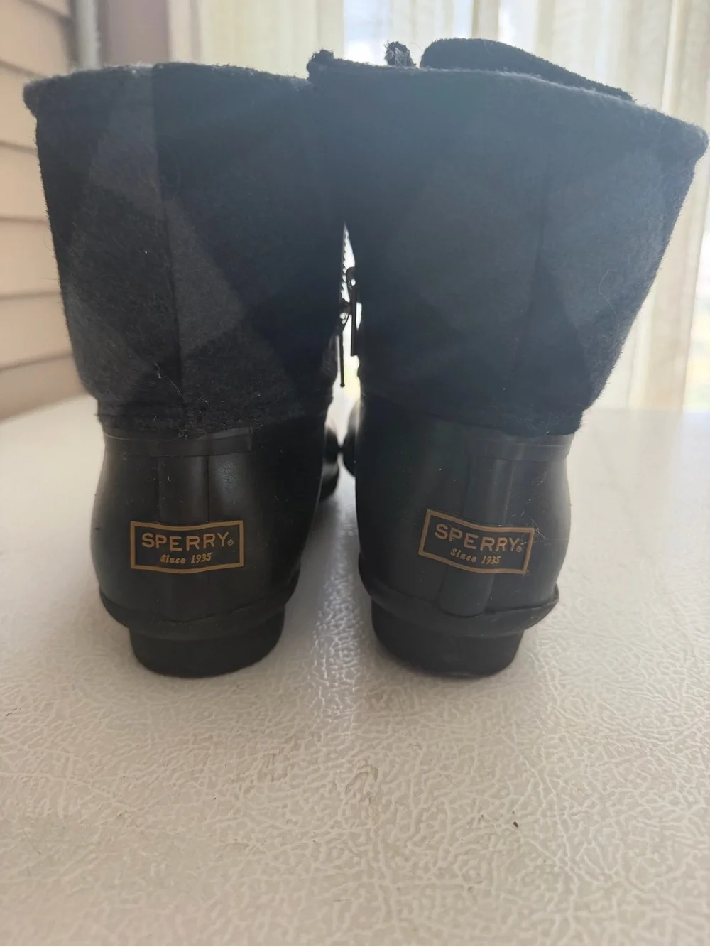 Black Plaid Sperry Duck Boot
