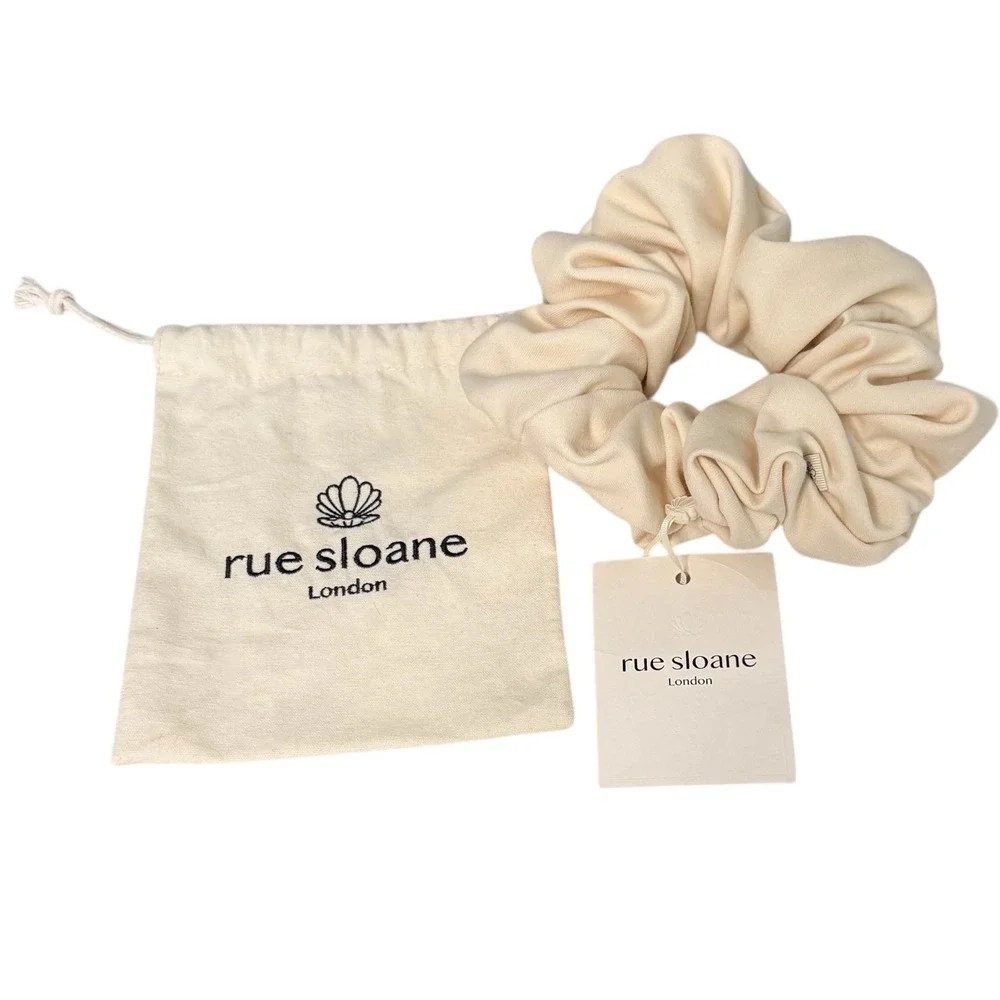 NEW Rue Sloane London Chou Super Scrunchie Cream Oversized Statement Hair Tie