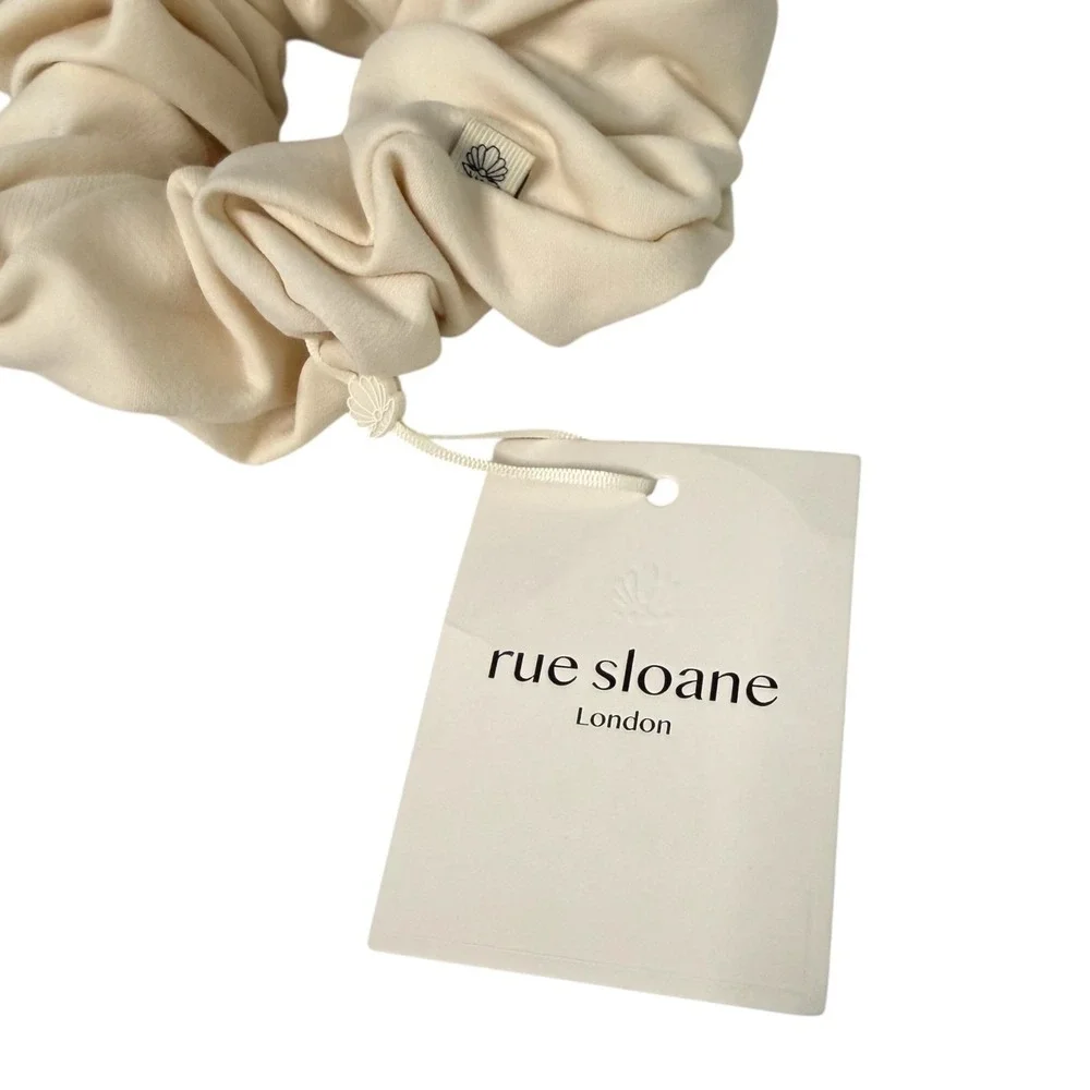 NEW Rue Sloane London Chou Super Scrunchie Cream Oversized Statement Hair Tie