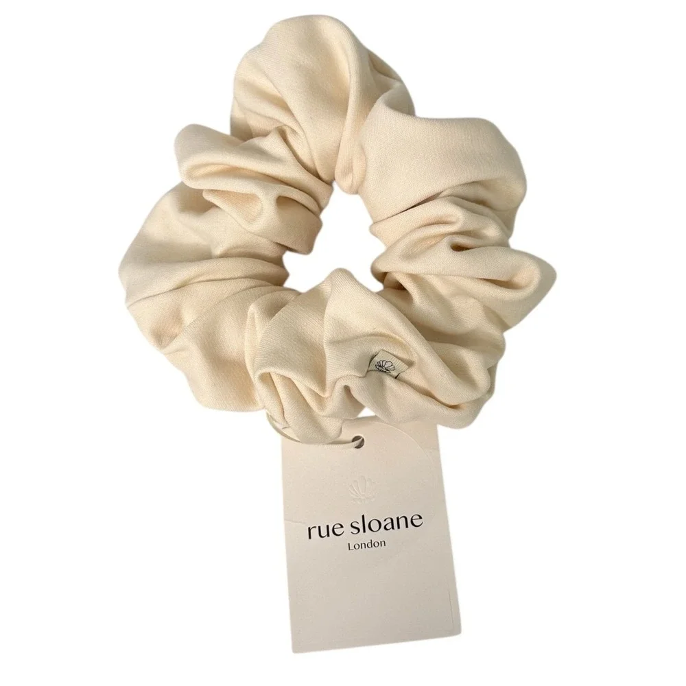 NEW Rue Sloane London Chou Super Scrunchie Cream Oversized Statement Hair Tie