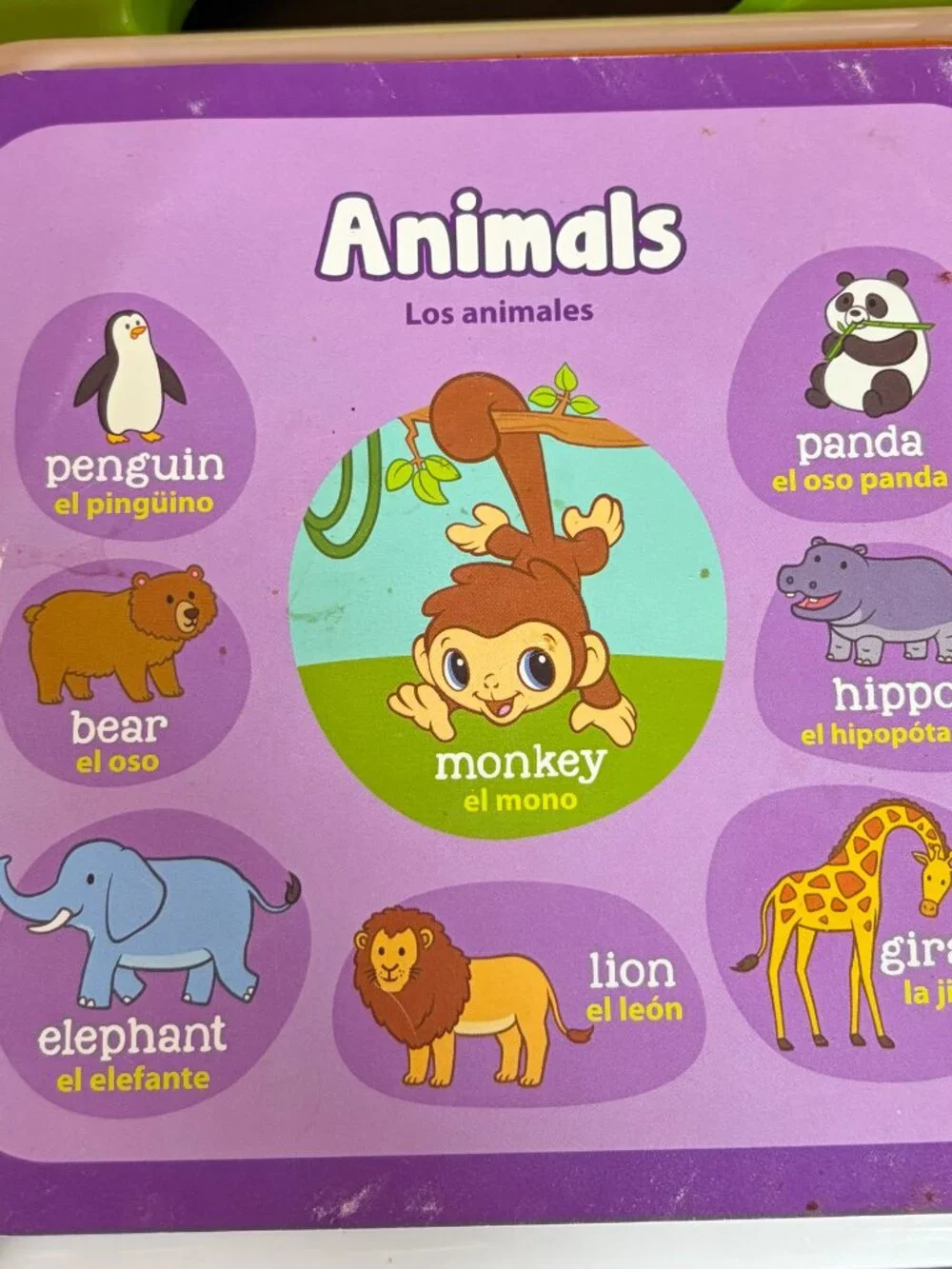 LeapFrog Learning Friends 100 Words Book Educational Bilingual English Spanish