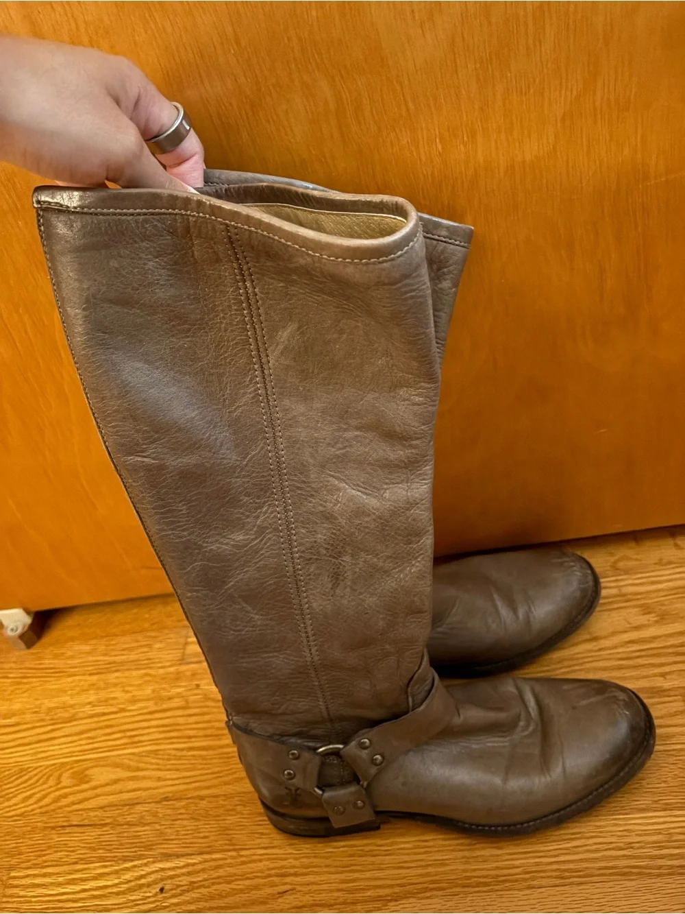 Frye Harness Leather Boots knee high