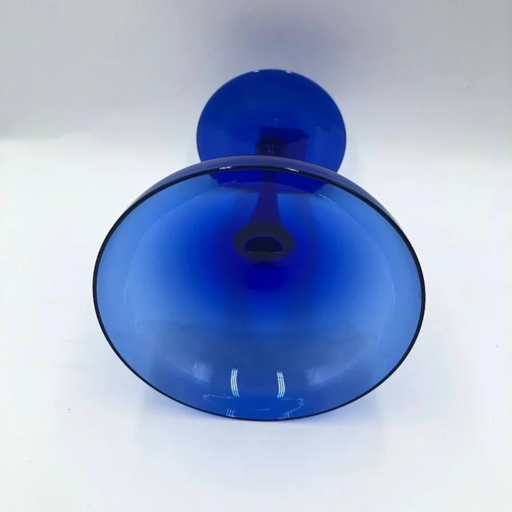 Z Gallerie Set of 2 Cobalt Blue Glass Margarita Glasses Drinkware Barware