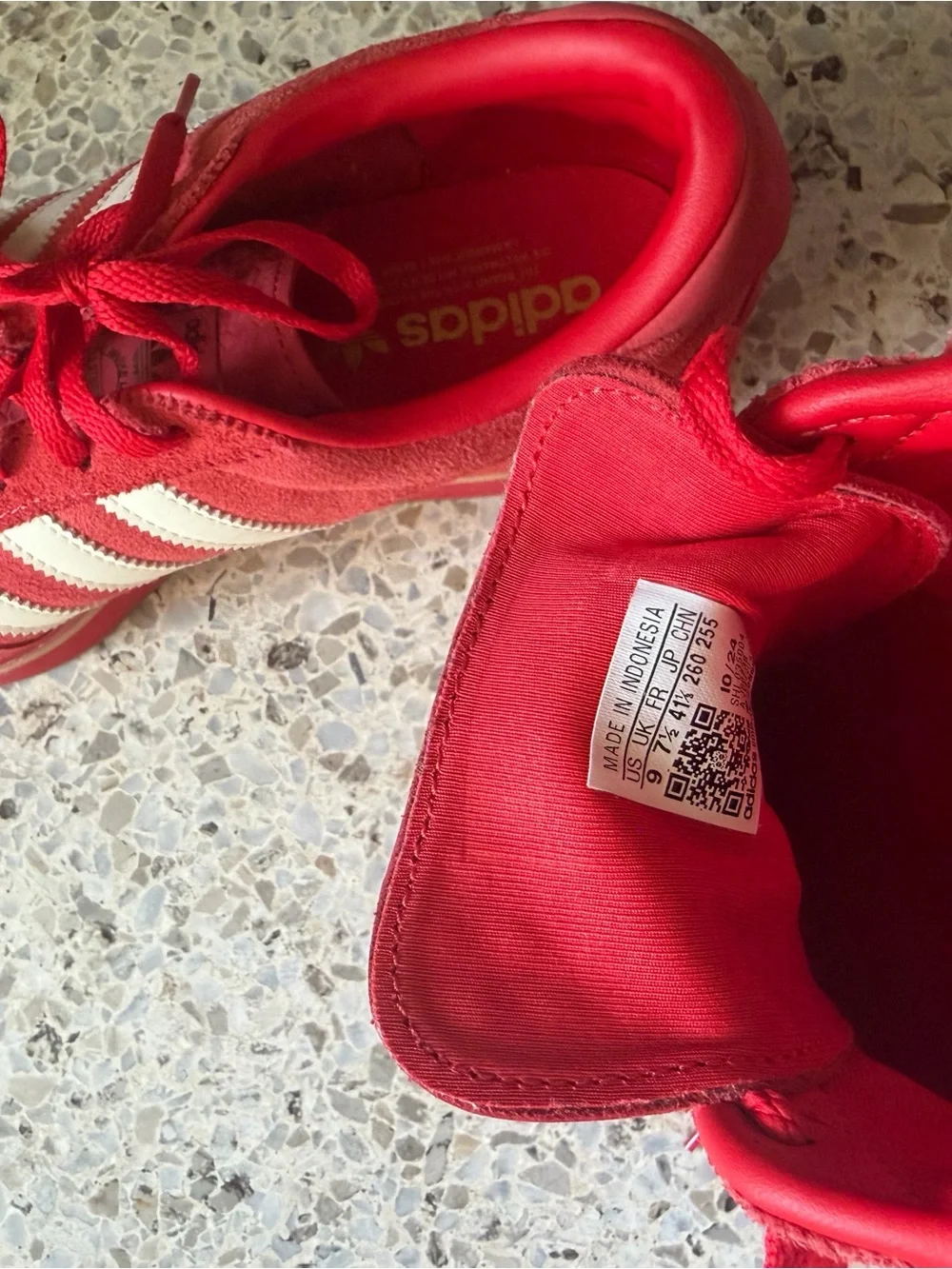 adidas Gazelle Platform Sneakers - Red with White Stripes