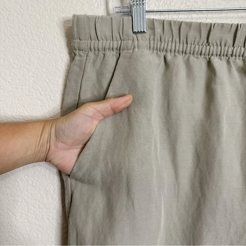 NWT H&M Linen Blend Drawstring Pull On Jogger Pants, Sz Large
