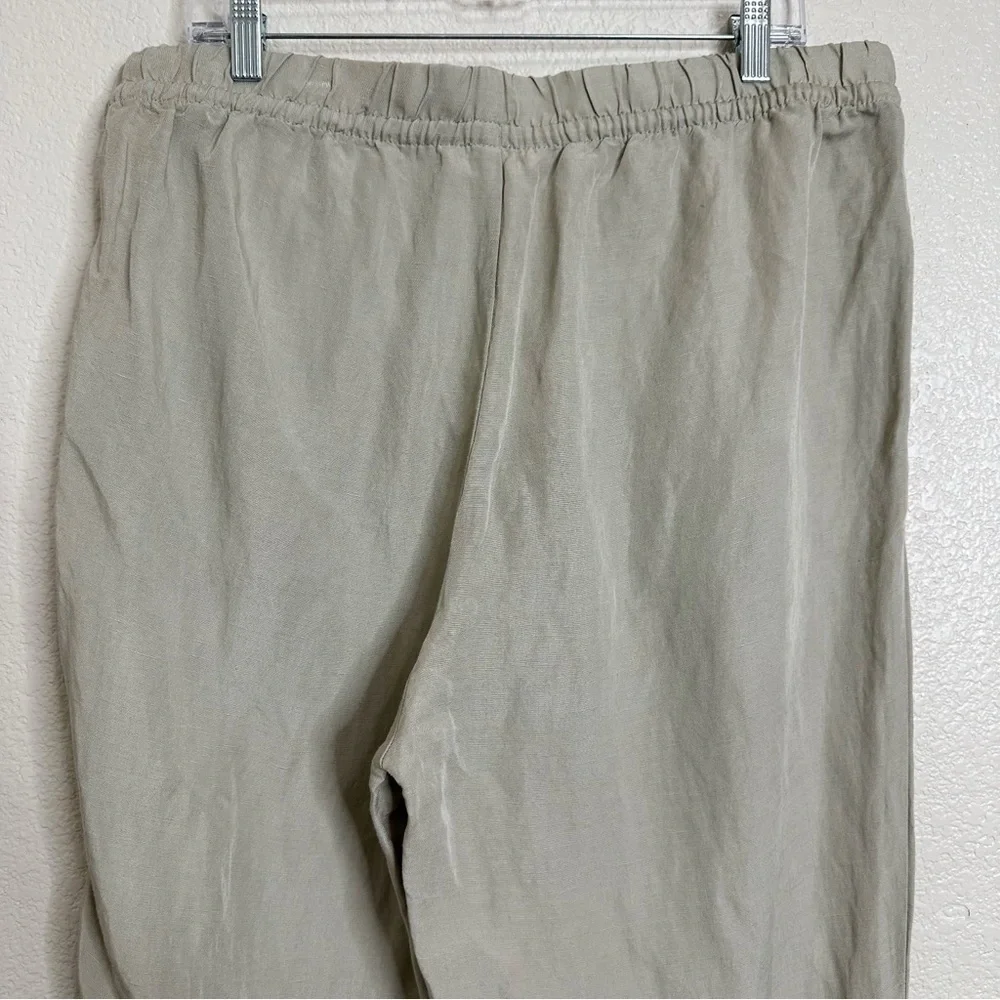NWT H&M Linen Blend Drawstring Pull On Jogger Pants, Sz Large