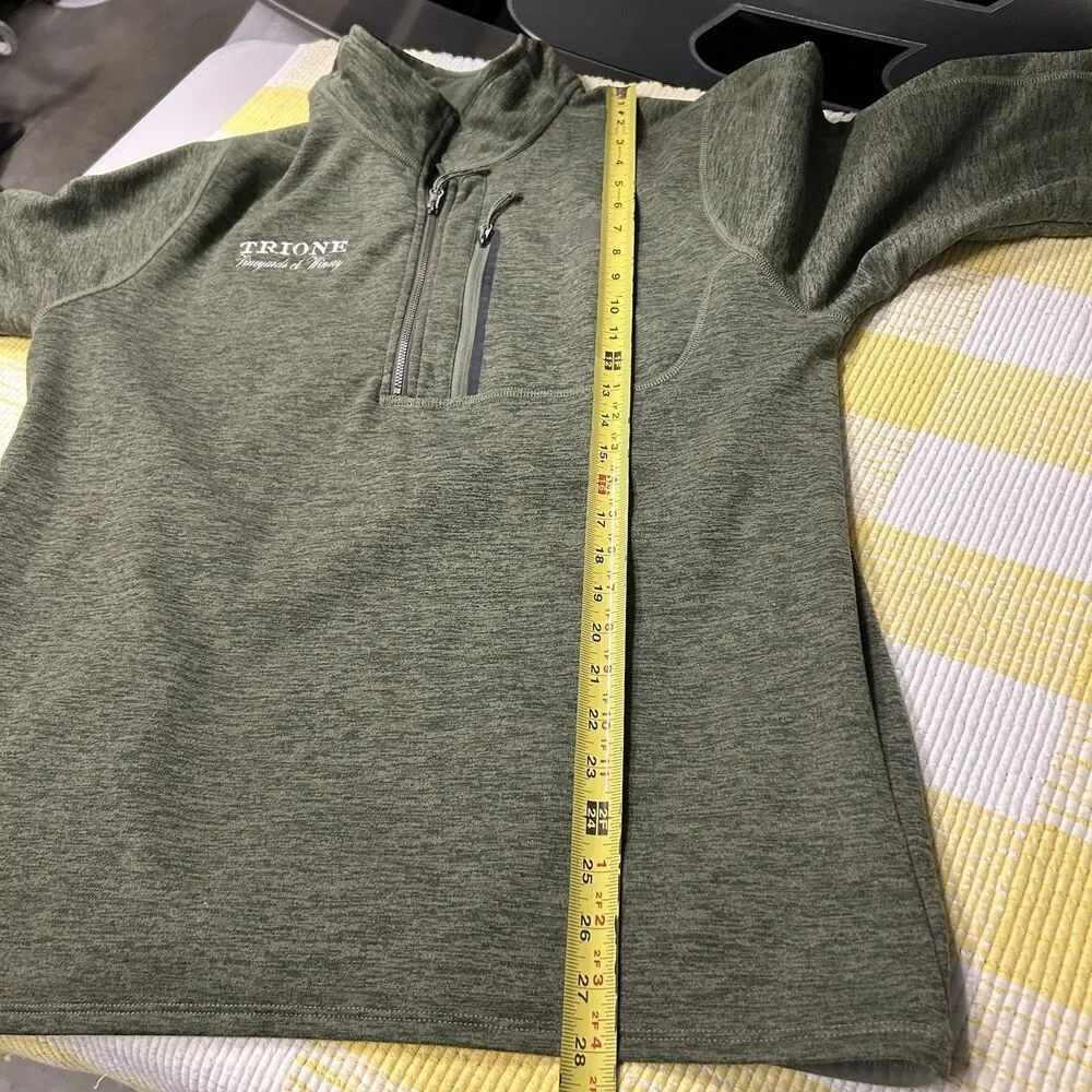 The North Face Sweater Men's Heather Large Green Fleece Lined Vineyard Quarter
