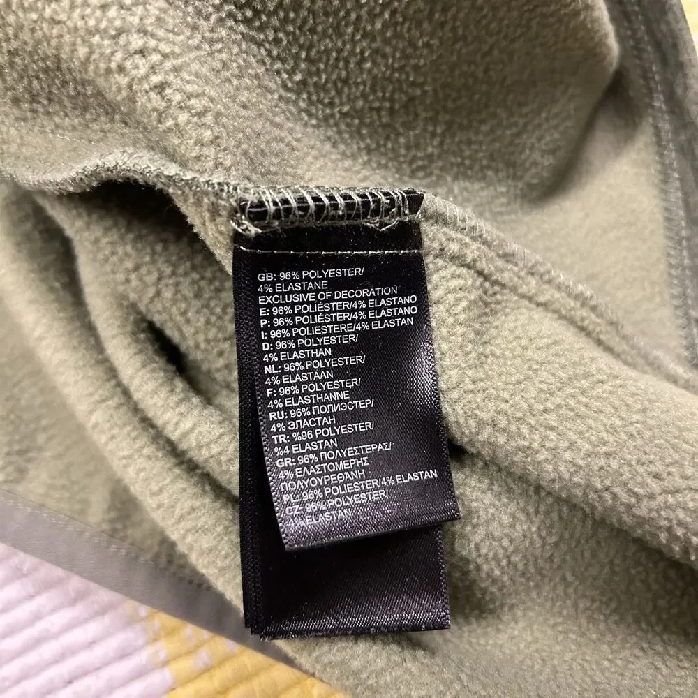 The North Face Sweater Men's Heather Large Green Fleece Lined Vineyard Quarter