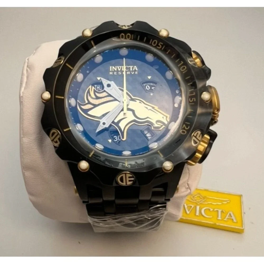 #W034 Invicta NFL Denver Broncos 36163 Swiss Quartz 51mm Men's Watch