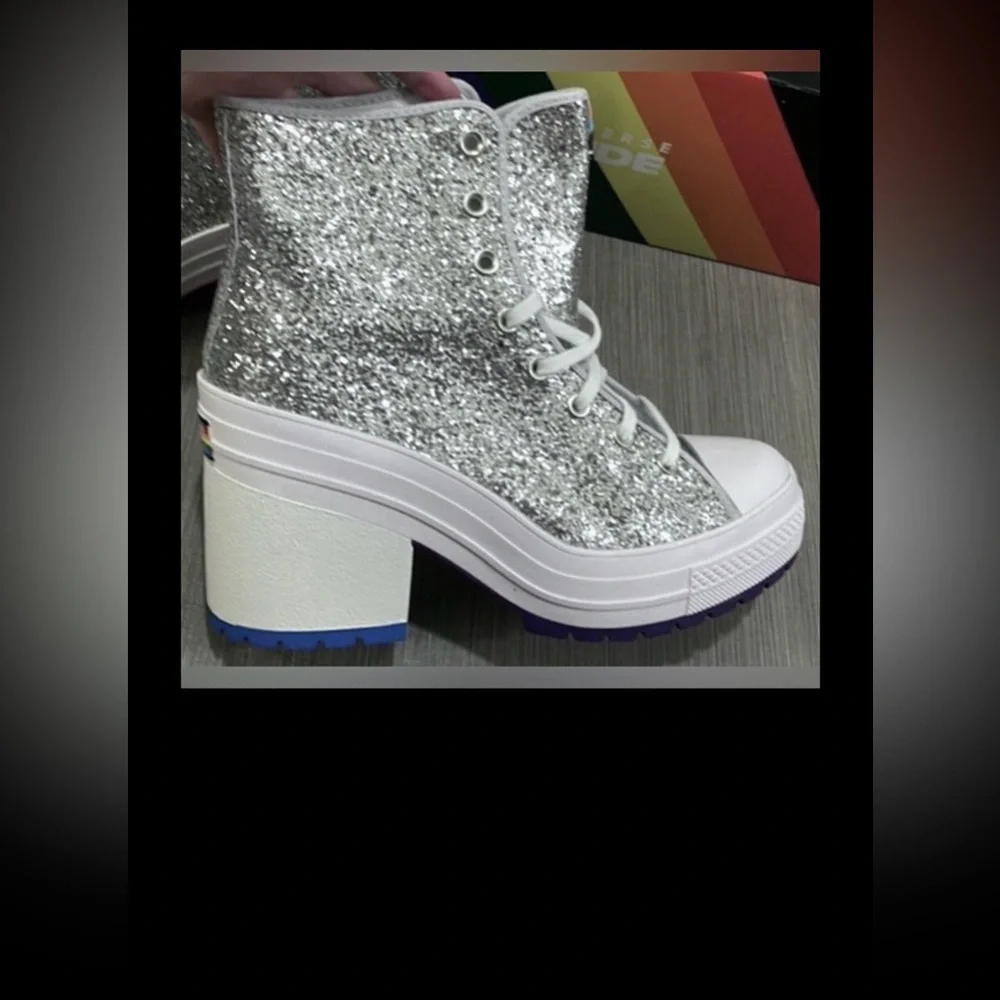 Converse Chuck 70 De Luxe Heel Pride High Top Platform Sneaker size 9.5 NWT