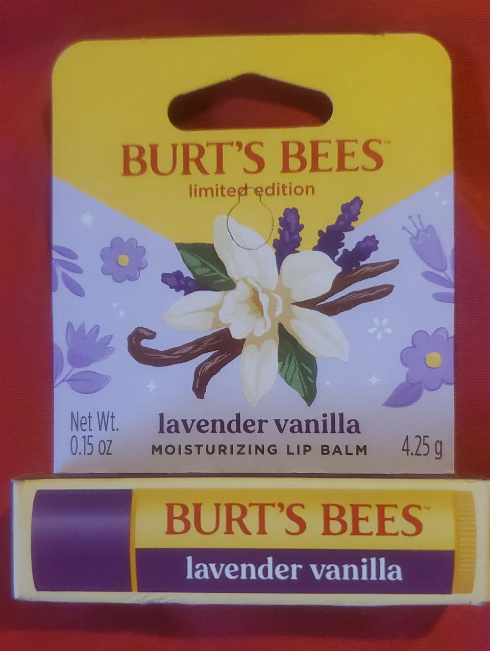 Burt's Bees Lavender Vanilla Lip Balm Limited Edition New