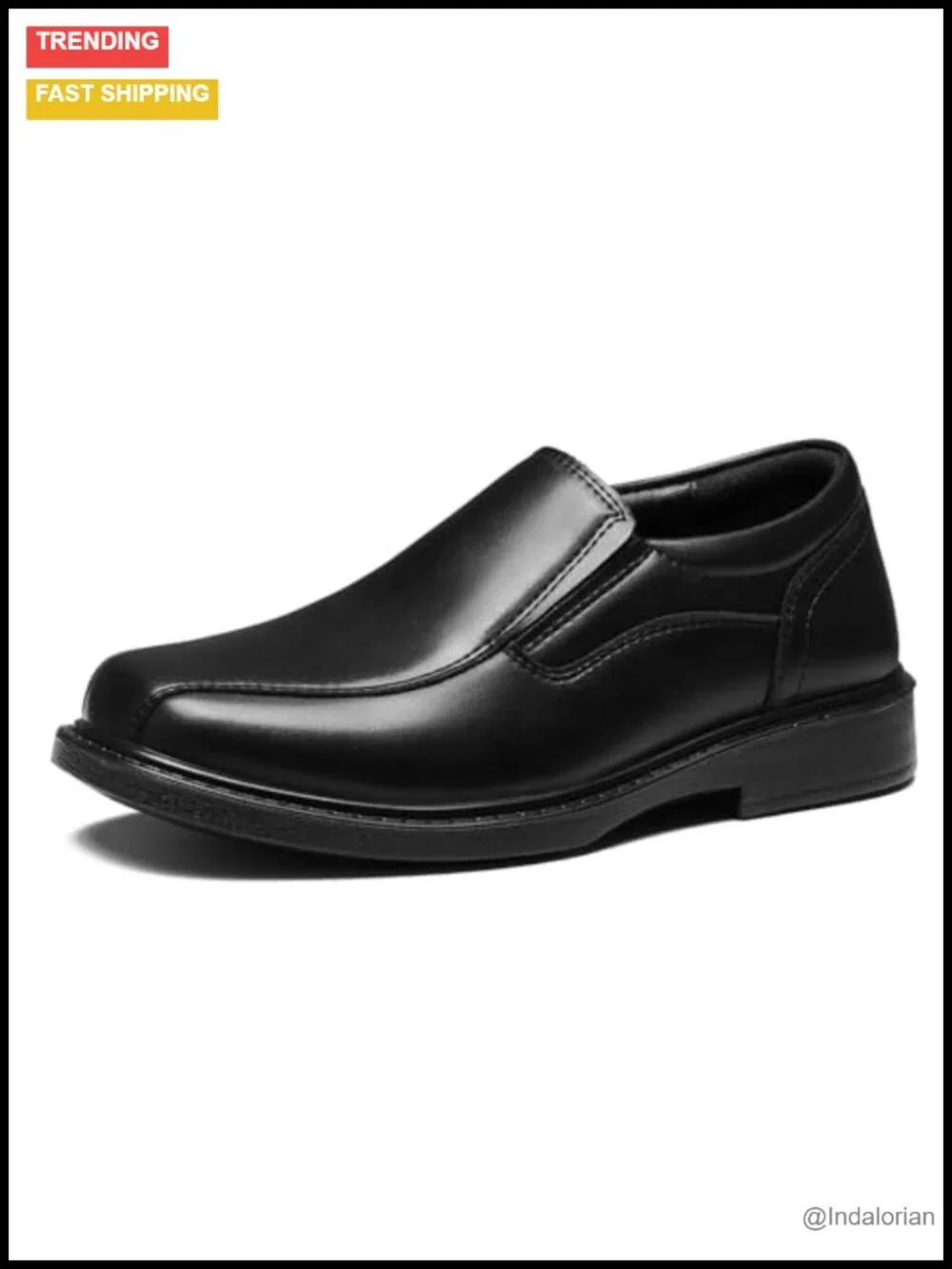 Boys Slip On Loafers Square Toe PU Dress Shoes School Uniform