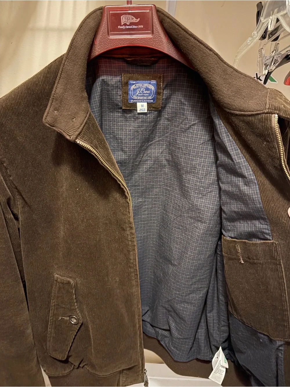 J. Crew Men’s Dark Brown Corduroy Bomber Jacket